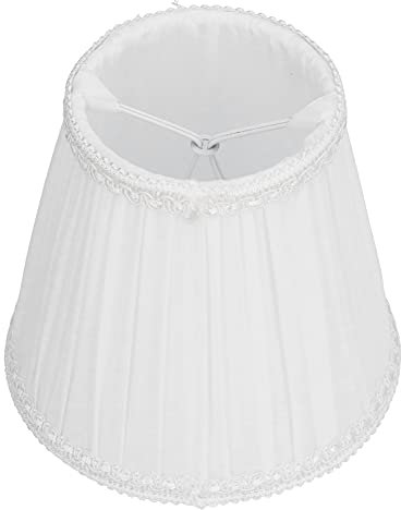 Schwarzer Lampenschirm, 3er-Set, kleine Lampenschirme zum Aufstecken, weißer Lampenschirm, Spitzenstoff, Lampenschirm für Wandlampe, Tischlampe, Kronleuchter(Weiß)