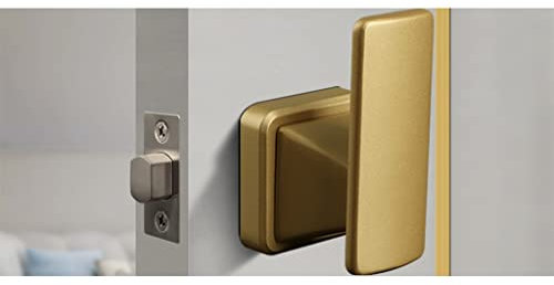 YHRJ Poignée de Porte blindée Serrure de Porte cachée intérieure, Cuisine de Salle de Bain avec poignée à clé, Épaisseur de Porte Applicable 35-50mm (Color : Gold, Size : 10.5cm)