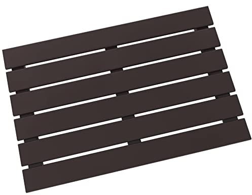 SMIBUY Bambus Badematte, rutschfeste Duschmatte für den luxuriösen Innen- oder Außenbereich, 60 x 40 cm, Braun