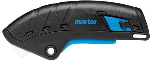 MARTOR Coltello di sicurezza con rientro lama e lama in ceramica, SECUPRO MERAK, cutter professionale, leggero, plastica, per destrorsi e mancini, logistica, certificato GS