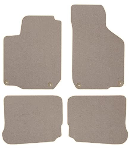 Veloursfussmatten Automatten Velourmattenset für VW New Beetle Bj. 1997 – 2010 Passform Neu STD BEIGE runde Befestigungen