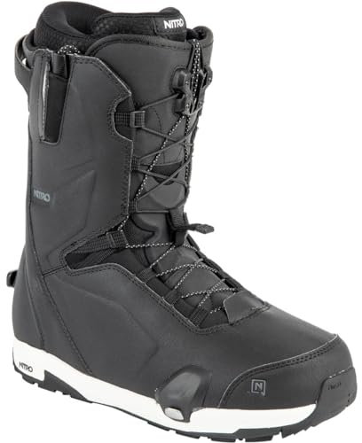 Nitro Herren Snowboards Profile TLS 23 All Mountain Freeride Freestyle Highend Premium Schnellschnürsystem Step On Boot Snowboardboot, Black, MP 29,5 // EU 44 2/3 // US 11,5