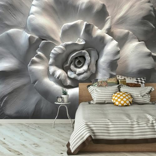 GLWYHY - Papel pintado 3D con rosas de flores hermosas para dormitorio, restaurante, decoración de moda, mural, sala de estar, sofá, sala de estar, fondo de TV grande, pinturas de pared, 108 x 75