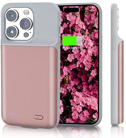 HUOBAO Battery Case for iPhone 14 Pro, 6000mAh Charging Case for iPhone 14 Pro, Protective Portable Charger Case for iPhone 14 Pro, Rechargeable Smart Extended Battery for iPhone 14 Pro, 6.1 inch