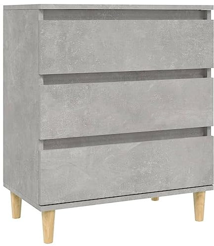 vidaXL Sideboard mit Schubladen Schrank Anrichte Beistellschrank Kommode Schubladenschrank Mehrzweckschrank Betongrau 60x35x70cm Holzwerkstoff