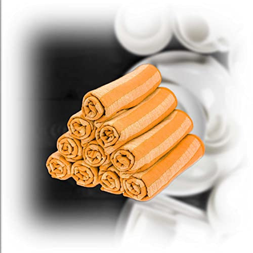 RESPEKT Mikrofaser Bamboo, 10tlg Geschirrtücher-Set, 60x40cm, Das Original aus dem TV!!! (orange)