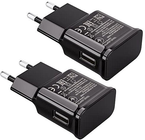2-Pack USB Ladegerät Stecker, Schnellladegerät Netzteil für Samsung Galaxy S21 S20 S10 S9 S8 S7 Plus, A05s A06 A13 A14 A15 A16 A20e A25 A34 A56, Z Flip3, Z Fold4 5G, Note 8/9, Handy Schnellladung