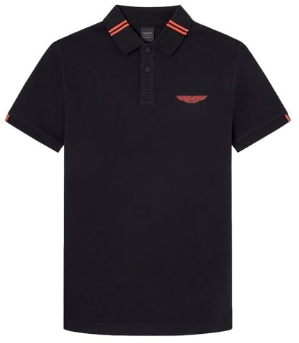 Hackett London Herren AM Tipped Polo, Black (Black), L