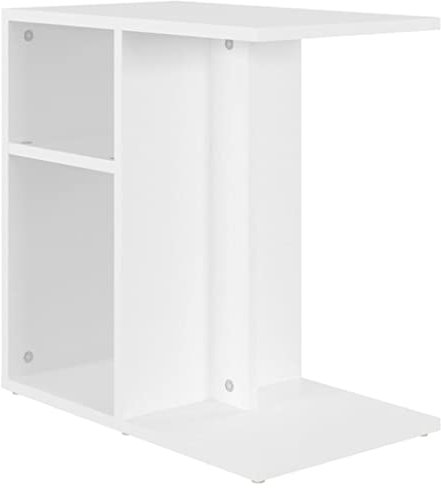 vidaXL Side Table White Engineered Wood - Scandinavian Style - Versatile Placement - Ample Storage - Easy-Clean Surface