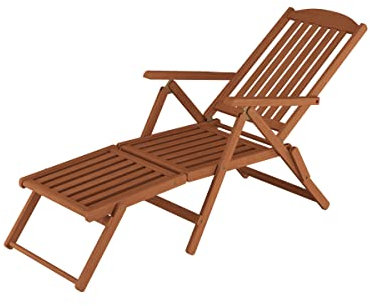 Erst-Holz Deckchair, Balkonstuhl, Klassische und robuste Balkonliege mit wählbarem Zubehör V-10-200, Ausstattung Liegestuhl:Einstiegsmodell