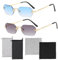 TAFACE 2 Stück randlose Brillen mit 2 Brillentaschen und 2 Brillentüchern, randlose Vintage-Sonnenbrille, stilvolle Retro-Brille für Männer und Frauen, geeignet für Party, Autofahren, Fotoshooting