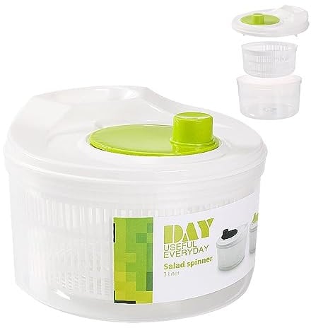 ensalada con tapa, secador ensalada manual, ayudante cocina para lavar y secar lechugas | ensalada utilizable como ensaladera o colador lechuga, verduras y