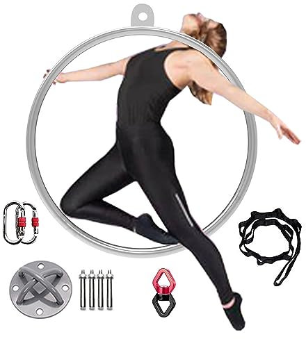 Luftring, Luftreifen, Einpunkt Lyra Hoop Set, Yoga Reifen Aus Edelstahl, Aerial Yoga AusrüStung Yoga Reifen, FüR Akrobatische Darbietungen,A,Diameter 90cm