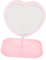 Veemoon Miroir De Maquillage LED Forme De CœUr, Miroir d'amour De Bureau Dimmable Miroir avec Support Maison Mirroir Miroir De Table Abs Mode - Interface USB (Rose)