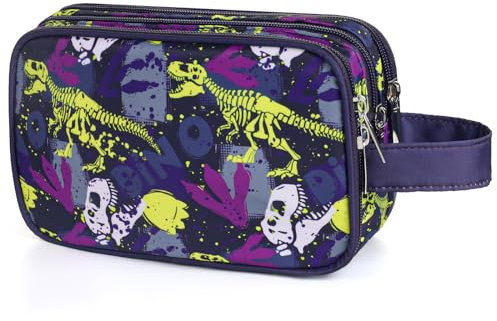 Hapycat Trousse de toilette pour enfants pour filles et garçons, Dinosaure noir.