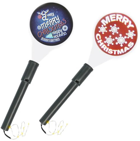 com-four® 2X LED-Flaschen-Licht - Korken-Lichterkette mit Licht-Projektion im Weihnachts-Motiv - Projektionstaschenlampe für Leere Wein- und Sektflaschen [Auswahl variiert] (02 Stück)