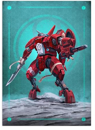 Displate Offiziell Warhammer MetallPoster Magnetische Befestigung Inklusive Lizenziert Bilder Hochwertiges Poster Warhammer - Xenos - T’au Commander Farsight Poster 45 cm x 32 cm