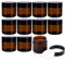 YBCPACK 12 Salbentiegel 60ml Braunglas mit Schraubdeckel - Cremetiegel zum Befüllen, UV-Schutz & Luftdicht für Kosmetik, Salben, DIY (Apothekenbedarf, Spülmaschinenfest)