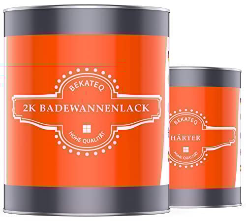 BEKATEQ Badewannenlack 2,5kg in Enzianblau, Badewannenbeschichtung glänzend, 2K PU Badewannenfarbe - für Acryl, Emaille, GFK, Waschbecken, Duschtasse, Duschwanne, Wand- und Bodenfliesen Lack LS-410