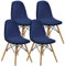 KELUINA Esszimmerstühle Stuhlhussen 2/4/6er Set,Stil Shell Esszimmerstuhl Mid Century Modern Stuhl Sipcover,Gepolsterte Esszimmerakzent Seitenstühle Bezüge (Marine,4 PCS)