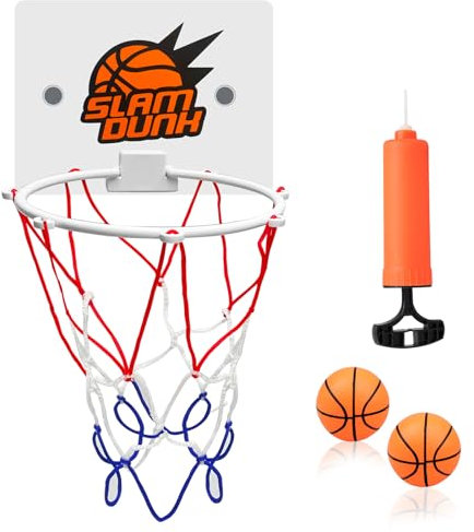 DAJISI 4 Pieces Mini Basketball Hoop for Door Mini Basketball Hoop Set Small Basketball Hoop Toilet Basketball Set Sucker Small Basketball and Pump for Office Desktop Bathroom Toilet Bathtub Bath