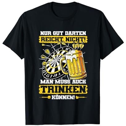 Dart Nur Gut Darten Reicht Nicht Bier Trinken Retro Dart T-Shirt