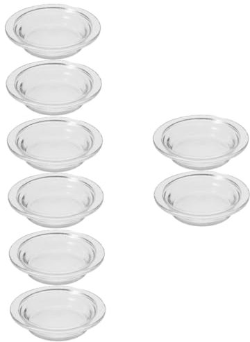 TOPBATHY 8 STK Aromatherapieschale aus Glas Ölwärmerplatte Wachswärmerplatte Kerzenwärmer Schale Wachsschmelzschale für Lampe Ölwärmerschale Duftwärmer-Einlageplatte transparente Glasschale