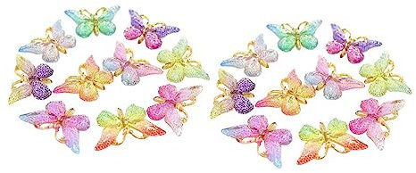 HOODANCOS Harzanhänger Zufällige Farbe 30 Stück Schmetterlingsförmige in Verschiedenen Farben aus Kunststoff Resin für Selbstgemacht Schmuckherstellung und Bastelzeit