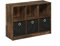 Furinno Basic 3x2 Libreria portaoggetti con contenitori, Pino Ambrato/Nero