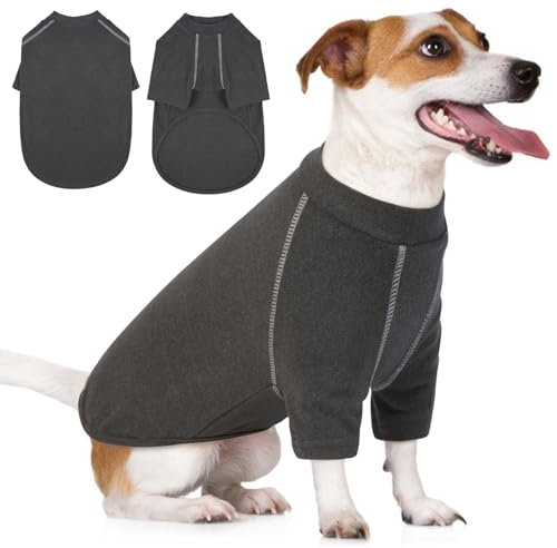 IECOii hundepullover,hundemantel Fleece,Hunde Sweatshirt,Hunde Pullover,Warmer und Leichter hundepulli,wintermantel Hund,Outdoor hundemantel,hundejacke,Hundepullover Hundemantel Fleece(Grau,M)