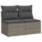 vidaXL 4-TLG. Garten-Sofagarnitur mit Kissen Grau Poly Rattan Akazie, Outdoor Sofagarnitur, Gartensofa Set, Lounge Set, Sofagarnitur Terrasse