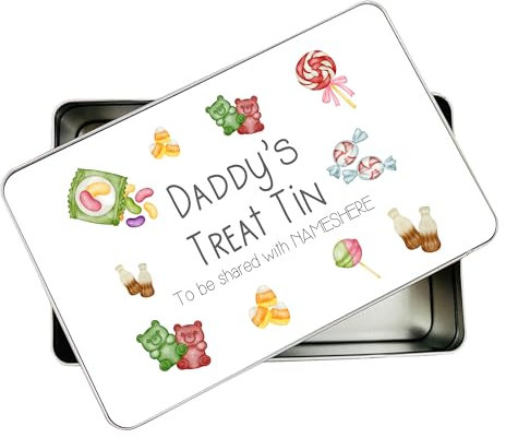allaboutthebump Personalised Dads Printed Sweet Biscuit Cookie Treat Tin for Dad | Mum | Grandad | Nan (19.5cm x 12.5cm x 5.5cm) [Ideal Christmas, Mothers Day or Birthday Gift Present]