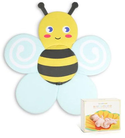 YooxArmor Fiore da Bagno per Lavabo,Vasca da Bagno a Fiori Antiscivolo per Neonati 0-6 mesi, Morbido Cuscino da Bagno per Lavabo per Bambini, Essenziali per il Bagnetto dei Neonati,Ape