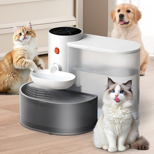 Smart Pet Water Fountain, Cat Water Fountain, 3L Cats Drinking Fountain With Self-Refill Tipping Sewage Separation, Ultra Silent, Rechargeable Wireless Cat Water Fountain For Cats And Small Dogs
