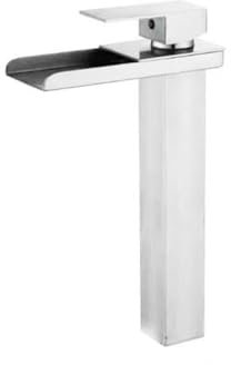Rubinetto a cascata for bagno in acciaio inox miscelatore caldo e freddo for lavabo installazione da appoggio(Brushed)
