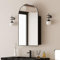 Mepplzian Black Bathroom Mirror Cabinet,Surface Mount Arched Mirrored Cabinets Bath Wall,Large Arch Mirrored Cabinets Wall Mounted,Bathroom Mirror with Storage 50x90 cm