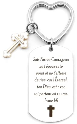 Cadeau Communion Fille Cadeau Communion Garcon Cadeaux Confirmation Verset Biblique Français Cadeaux Chrétien Bible Porte Clés Chrétien Porte Clef Bible Christian Femme