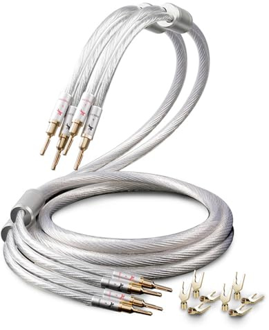 Impeto Cavo cavo di altoparlante di alta gamma, S-OCC, HI-end cavo flessibile con connettori a banana di alta qualità, assemblato 2.5m / 2 PCS