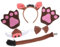 Healeved 1 Satz Schweinekostüm-Set Stirnband Kind Halloween Hörner Ohren Plüsch Schwein Kostümzubehör Party Gefälligkeiten Party-Kostüm-Requisite falsche Nase Stoff Coffee
