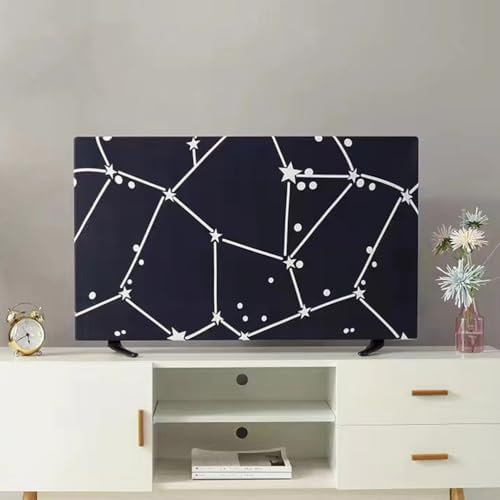 LDLCYCN E,45in, Cubierta De Polvo De TV Decoración del Hogar Protector De Pantalla De TV Cubierta A Prueba De Polvo con Patrón Tela De Cubierta De Televisión Película Protectora TV