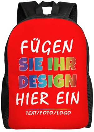 Personalisierter Rucksack – Mit Text, Bild, Foto oder Logo – Selbst gestalten – Rucksack mit Namen – Personalisiertes Geschenk – Kinderrucksack für Schule, Reisen & Alltag