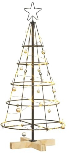 vidaXL Weihnachtsdeko mit Ständer Schwarz 90 cm Stahl