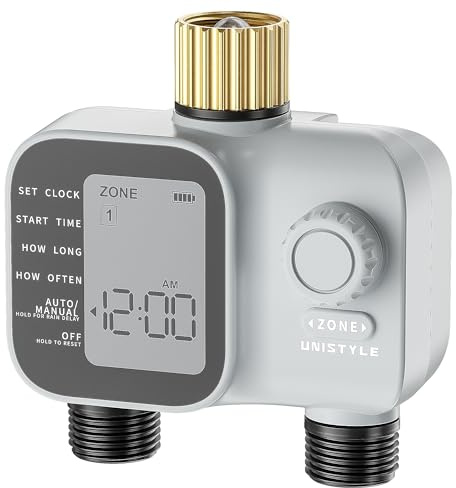 Unistyle Centralina Irrigazione 2 Vie | Nuovo modello 2026 – Timer Irrigazione Automatica del Giardino, Funzionamento Semplice e Intuitivo, Controllo preciso, Programmi di Irrigazione Flessibili