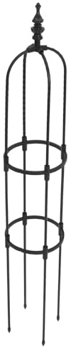 MAGICLULU Rankgitter Metall 120cm für Kletterrosen und Obstpflanzen mit Erdspieß Stabile 8mm Eisen Pflanzenstütze für Terrasse und Garten