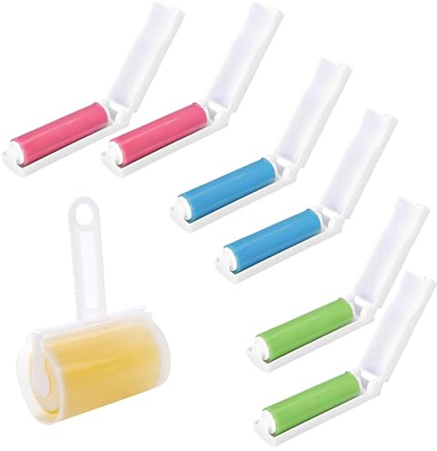 Reusable Lint Roller, Mini Lint Roller for Clothes, Washable Lint Rollers, Travel Lint Roller, 7-Piece Set with Durable Construction