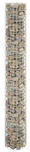 Solivagant Gabionen-Säule Rund Verzinkter Stahl Ø30x200 cm, Heimwerkerbedarf,Hauseinzäunung,Zaunfelder, 7 kg-152014