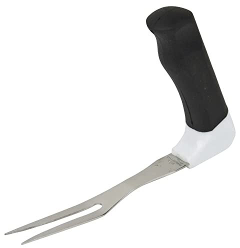 PETA Easi-Grip Carving Fork, Stainless Steel Heavy Duty Carving Fork with Lightweight Angled Non-Slip Handle, Ergonomic Grip for Anyone with Grip Issues, Less Fatigue When Carving Meat and Barbecue
