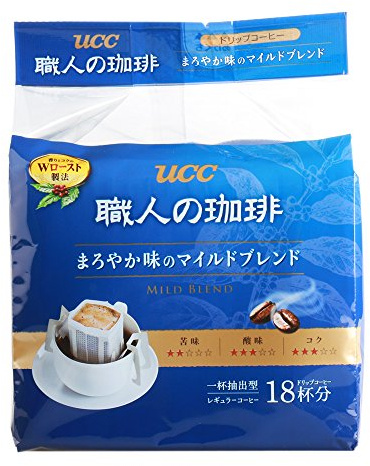 UCC Craftsman's Coffee, Café en Poudre en Filtre Jetable à Emporter, Mélange Brésil Salvador Doux et Rond, 18 Sachets