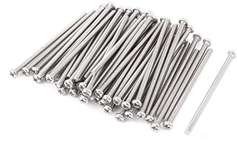 sourcing map M3 x 60mm 304 Edelstahl Kreuzschlitz Pan Kopf Schrauben Maschinenschrauben 60stk