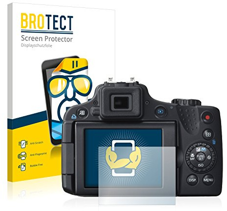 BROTECT (2 Stück Schutzfolie für Canon PowerShot SX50 HS Displayschutz Folie Made in Germany, Ultra-Klar